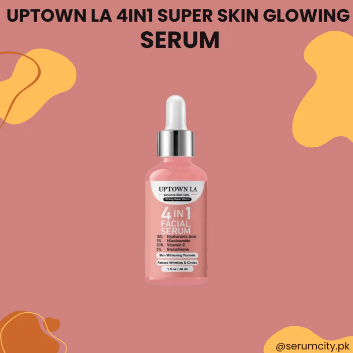 UPTOWN LA 4IN1 Super Skin Glowing Serum | 5% Niacinamide, 30% Vitamin C 10%, Vitamin E 10% & HA | 30 ml