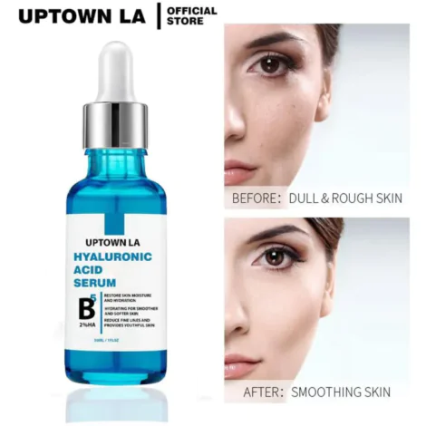 Uptown La Hyaluronic Acid Serum For Skin Anti Aging Serum 30 ML 4 UPTOWN LA Hyaluronic Acid Serum for Skin Anti Aging Serum Intense Hydration Moisture Non greasy Paraben free Hyaluronic Acid for Your Face Pro Formula 30 ml